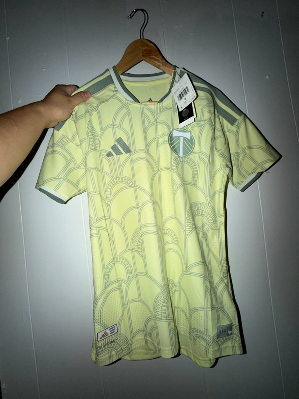 adidas Men's Soccer Jersey - Light Yellow with Gray Accents